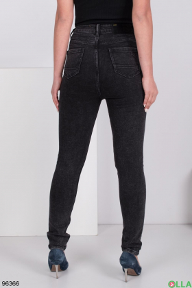 Жіночі темно-сірі джинси-скінні