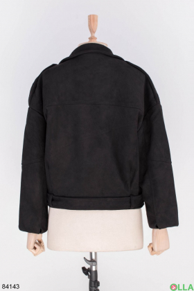 Women's black eco-suede jacket
