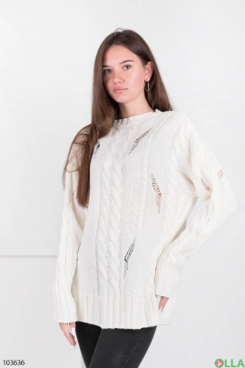 Женский зимний белый свитер