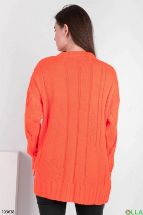 Женский зимний оранжевый свитер