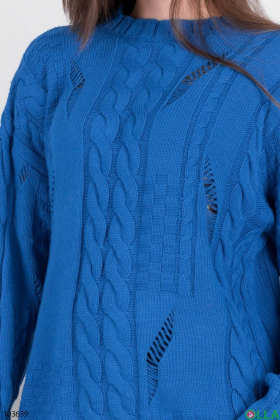 Женский зимний синий свитер
