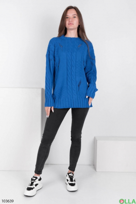 Женский зимний синий свитер