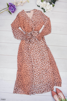 Женское  платье с леопардовым принтом