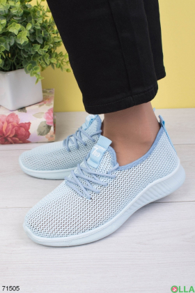 Жіночі блакитні кросівки на шнурівці