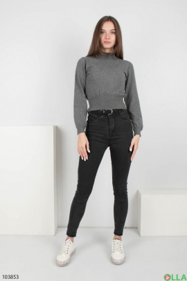 Женский темно-серый свитер