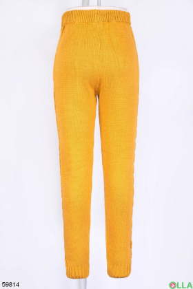 Женские желтые брюки на резинке