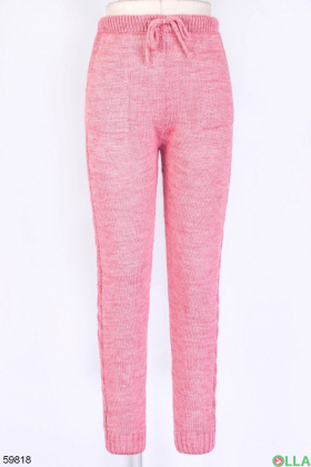 Женские розовые брюки на резинке