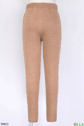 Женские коричневые брюки на резинке