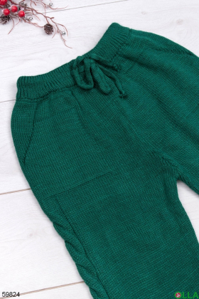 Жіночі зелені штани на гумці