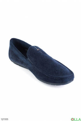 Men's blue shoes with perforations