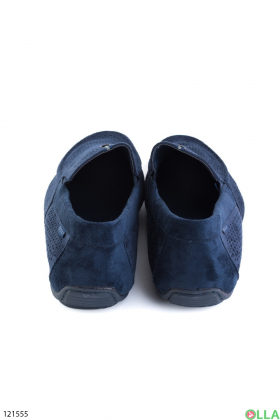 Men's blue shoes with perforations