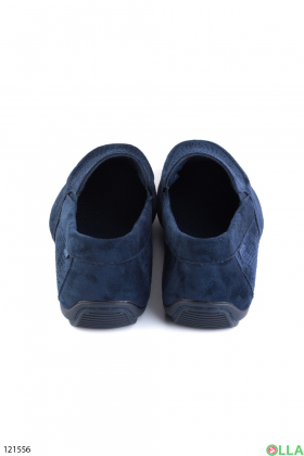 Men's dark blue shoes with perforations