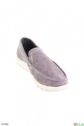 Men's gray shoes with perforation