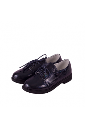Туфлі класичні на шнурках для дівчинки М41-6 37 23.5 см Темно-синій