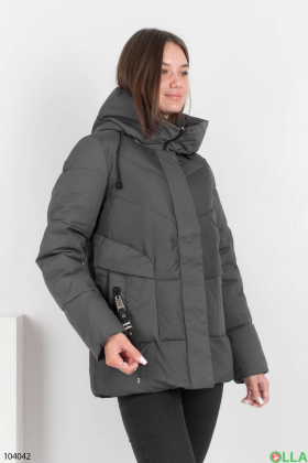 Women's dark gray hooded jacket