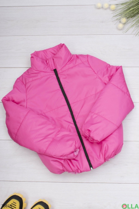 Жіноча рожева куртка без капюшона