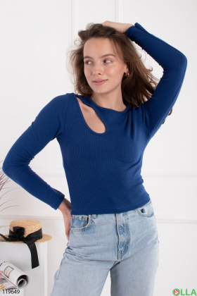 Women's blue long sleeve top