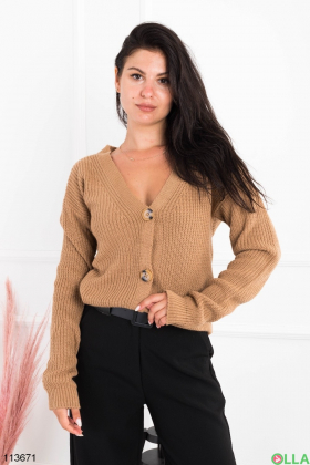 Women's beige button down sweater