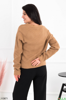 Women's beige button down sweater