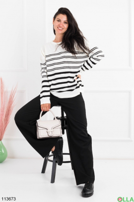 Women's white striped sweater