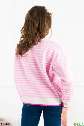 Жіночий светр в смужку з написом