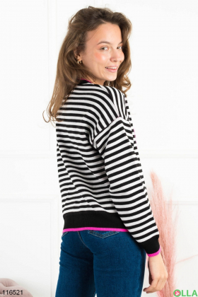 Жіночий светр в смужку з написом