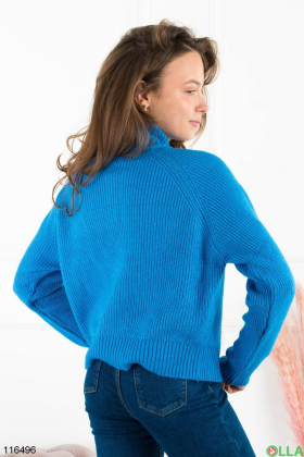 Women's blue sweater with zipper
