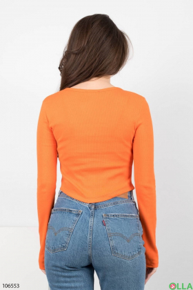Женский оранжевый топ с длинным рукавом