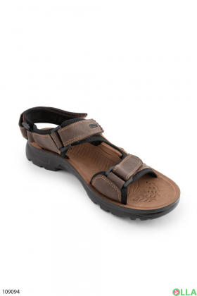 Men's brown velcro sandals