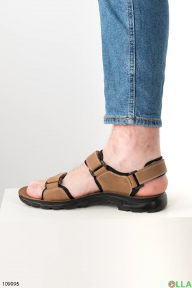 Men's beige velcro sandals