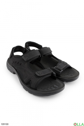 Men's black velcro sandals
