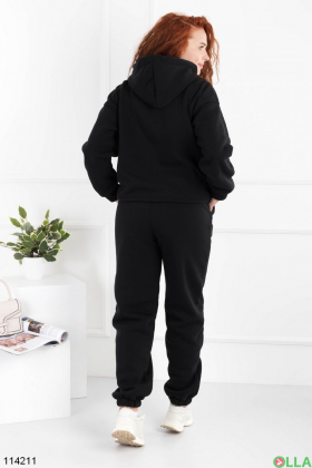 Жіночий чорний спортивний костюм на флісі