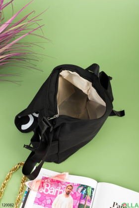 Жіноча чорна сумка з написами