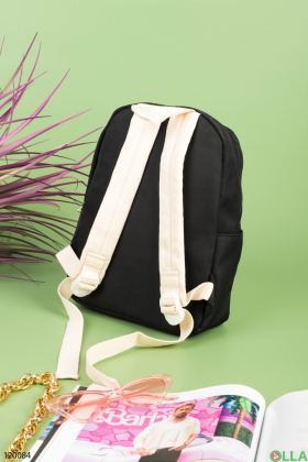 Women's black and beige backpack