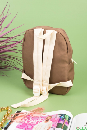 Women's beige-brown backpack