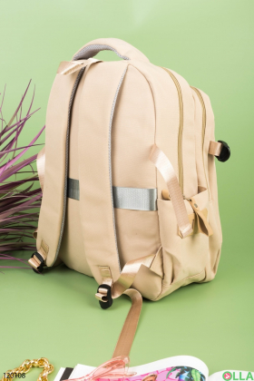 Women's beige backpack