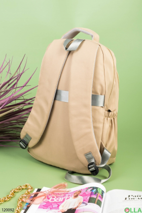 Women's beige backpack