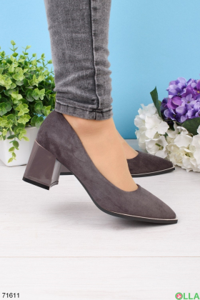 Women's gray high heel shoes