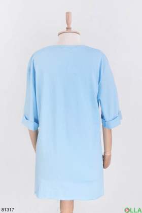 Women's blue printed T-shirt