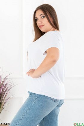 Women's white t-shirt batal with print