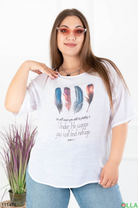 Women's white t-shirt batal with print