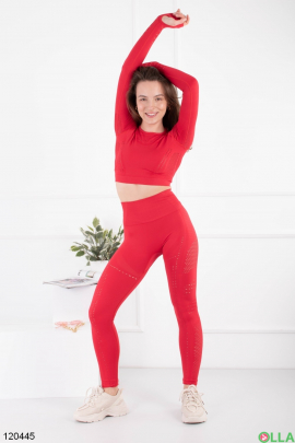 Women's red set of top and leggings