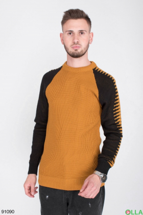 Чоловічий чорно-помаранчевий светр