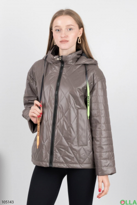 Women's brown jacket with a hood