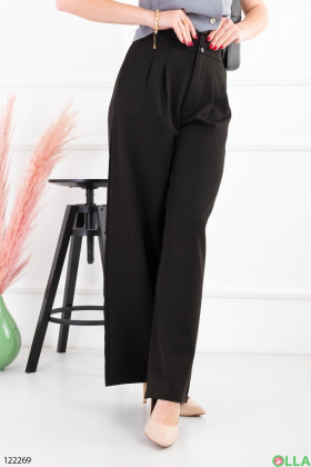 Жіночі чорні брюки-палаццо