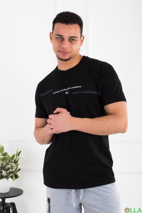 Men's black printed T-shirt