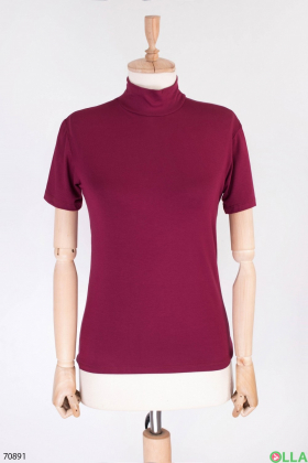 Женская бордовая футболка