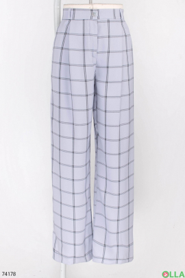 Women's gray plaid trousers