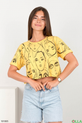 Жіночий жовтий топ з малюнком