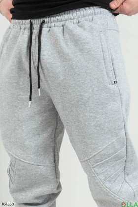 Men's gray sweatpants with fleece